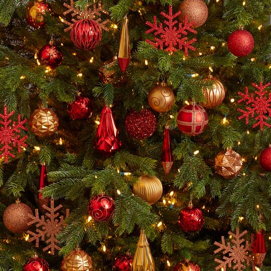 52ct. 6" & Gold Shatterproof Ornament Set